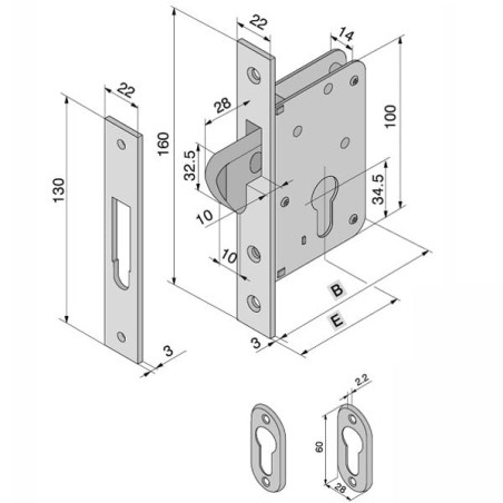 Serrature welk per porte f [02530000]