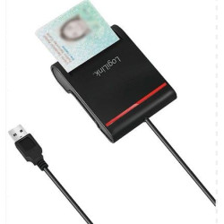 Lettore smart card logilink smart-id usb2.0 nero [cr0047]