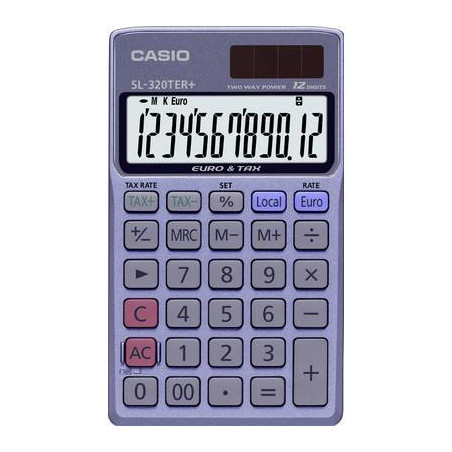 Calcolatrice tascabile casio blu [sl-320ter+]