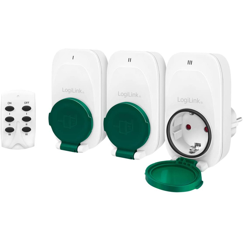 Set prese logilink con telecomando 30m 3 prese cee 7/3 ipx4