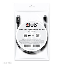Cavo usb club 3d 3.2 gen1 da tipo c a micro usb m/m 1 m /3.28 ft