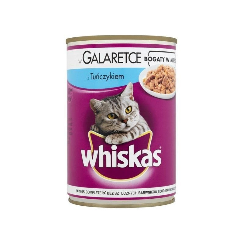 Cibo umido per gatti whiskas 1+ anni alimento completo con tonno
