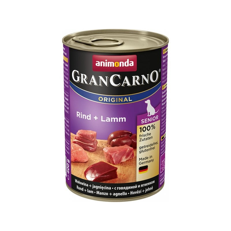 Cibo umido per cani animonda grancarno senior manzo e agnello 400g
