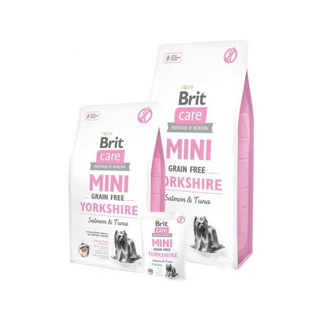Cibo secco per cani brit care mini grain free yorkshire salmone tonno