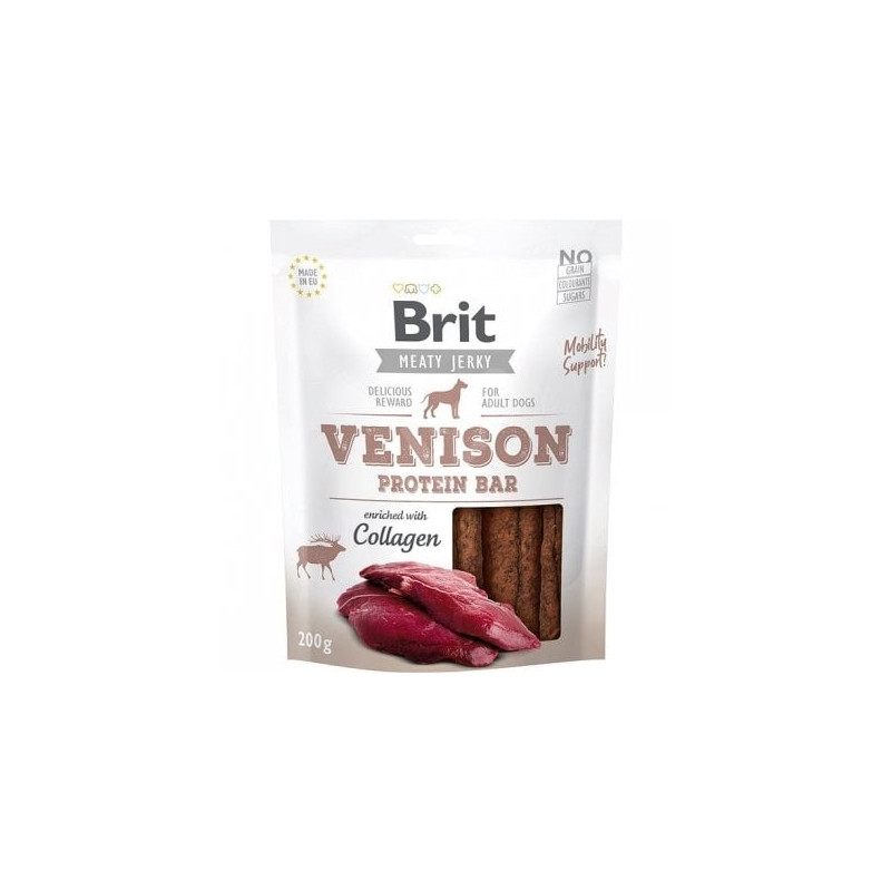 Cibo secco per cani brit jerky venison protein bar pollo disossata