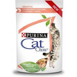Cibo umido per gatti purina cat chow sensitive adult con salmone