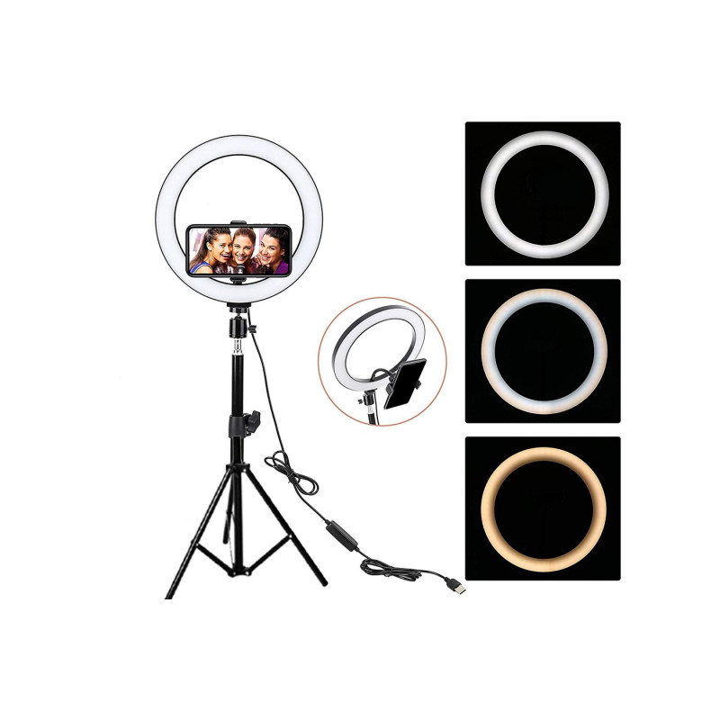 Treppiede per smartphone con anello luminoso cellularline selfie