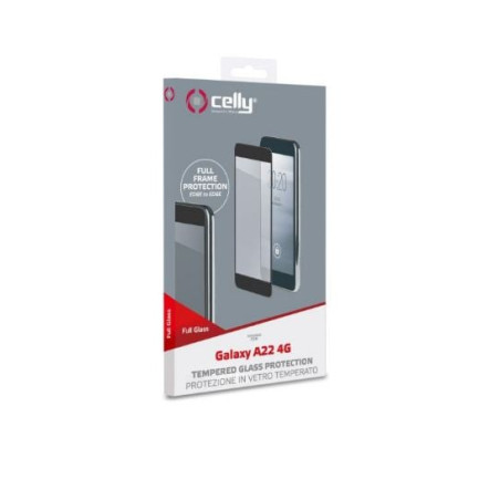 Vetro proteggischermo celly per galaxy a22 4g nero [fullglass969bk]