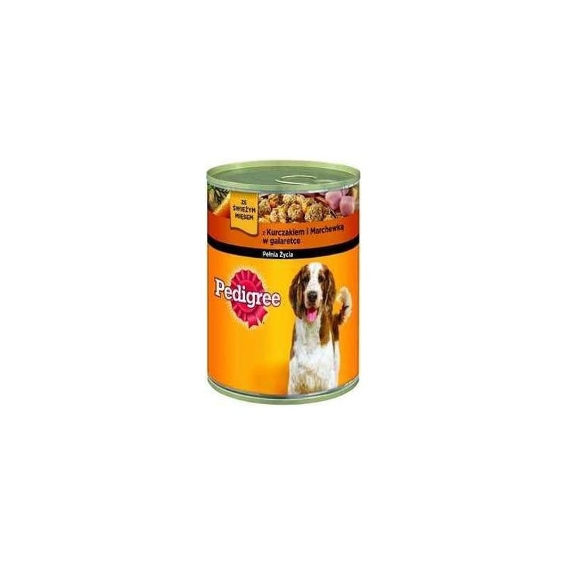 Mangime completo pedigree pollame/carote in gelatina per cane 400g