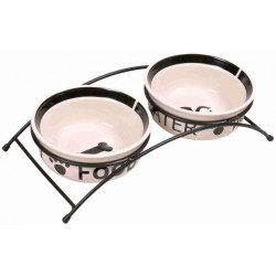 Ciotola trixie per cane/gatto 0.6l 15cm nero/bianco