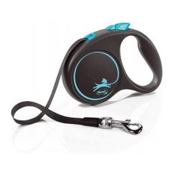 Guinzaglio retrattile flexi automatic design nero s 5m blu