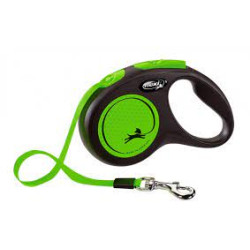 Guinzaglio rettratile flexi new neon s 5m/15kg verde