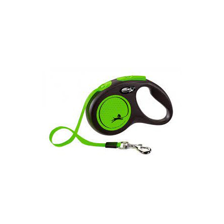 Guinzaglio rettratile flexi new neon s 5m/15kg verde