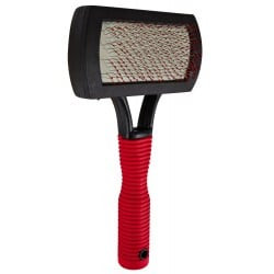Spazzola flessibile trixie per cane nero/rosso [tr-2301]