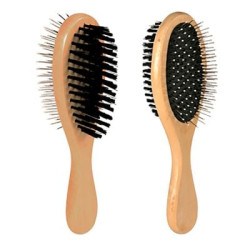 Spazzola bifacciale trixie per cane 6x21cm legno [tr-2315]