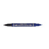 Marcatore permanente pentel twin tip cf 12 blu [n75w-ce]