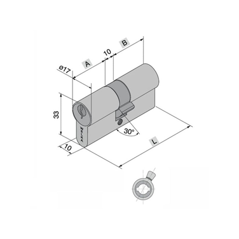 Serratura welka cilindro infilare ottone 3chiavi [70022340]
