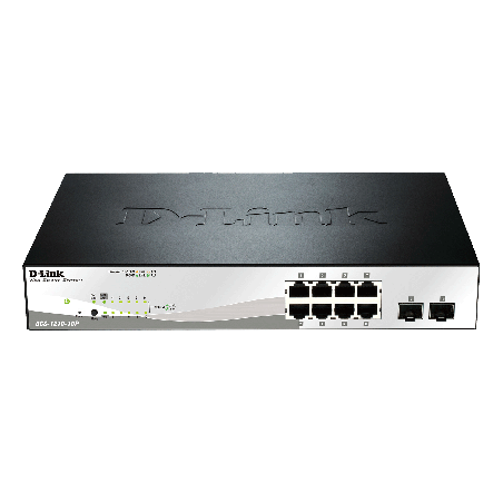 Switch d-link 8x 10/100/1000 mo/s tp poe, 2x combo nero [dgs-1210-10p]