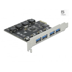 Scheda pci express delock x1 a 4 x usb esterne di tipo a femmina