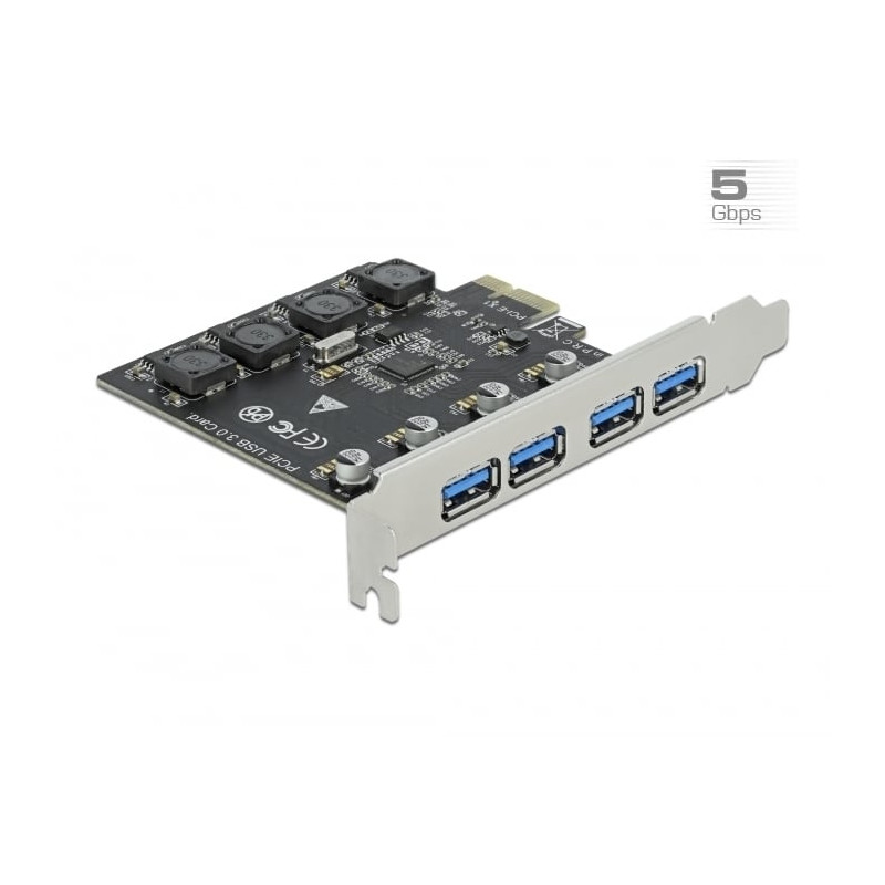 Scheda pci express delock x1 a 4 x usb esterne di tipo a femmina