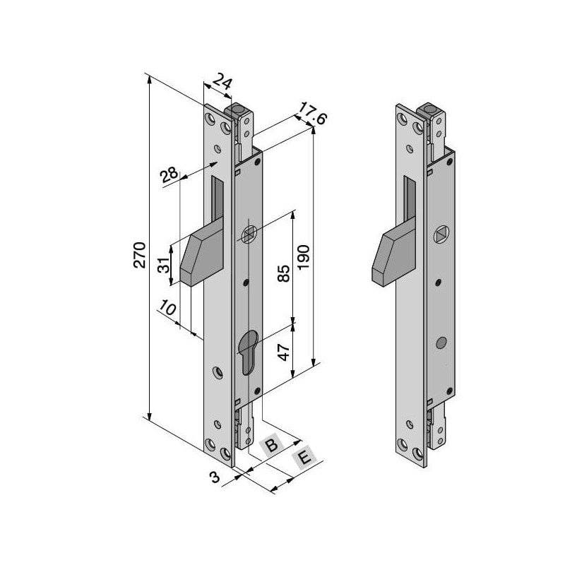 Serratura triplice welka per grata / persiana blindata [08519010]