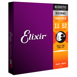 Corde chitarra acustica elixir nanoweb 11027 custom light 11-52
