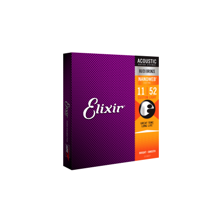 Corde chitarra acustica elixir nanoweb 11027 custom light 11-52