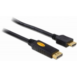 Adapter delock displayport-st.high speed hdmi-st. 3,0m gold