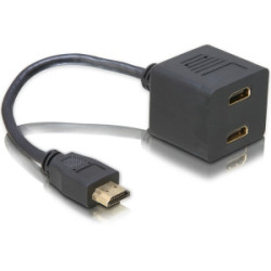 Adapter delock hdmi-st.2xbu. 0,20m gold [bk] [65056]