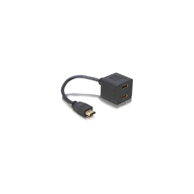 Adapter delock hdmi-st.2xbu. 0,20m gold [bk] [65056]