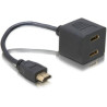 Adapter delock hdmi-st.2xbu. 0,20m gold [bk] [65056]