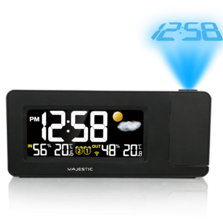 Sveglia majestic con postazione barometrica e proiezione nero