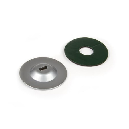 piastra adesiva hamlet in metallo zincato con foro per cavo di sicurezza