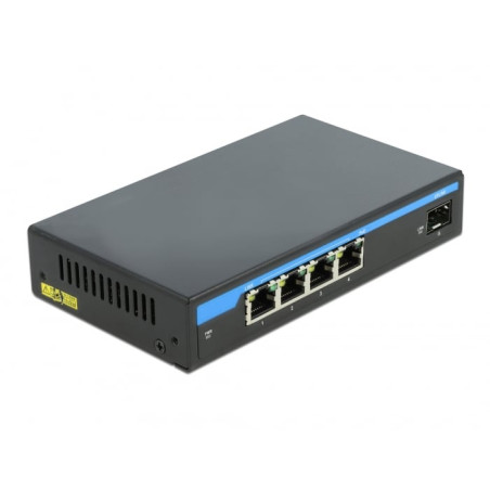 switch delock giga ethernet 4p poe+1sfp [87765]