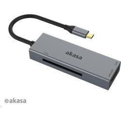 Card reader usb akasa usb 3.2 gen1 tipo-c 3-in-1 sdhc/sdxc/uhs-ii