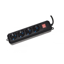 Multipresa link 4 prese universali ita/schuko 10/16a nero