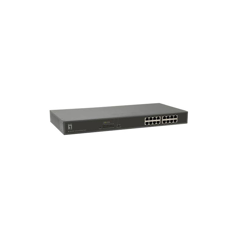 Switch levelone fsw-1650 fast ethernet con 16 porte nero [fsw-1650]