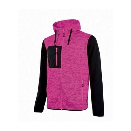 Felpa da lavoro u power rainbow donna fullzip xl balck/fuscia [ey174bf-xl]
