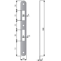 Incontro serrature agb serrature 570 bt 8x70 cromo op [b00570.01.34]