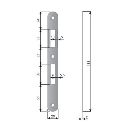 Incontro serrature agb serrature 570 bt 8x70 cromo op [b00570.01.34]