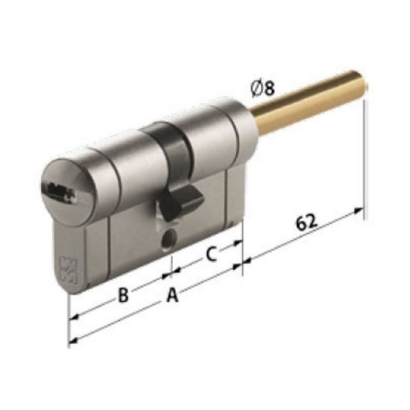 Cilindro di sicurezza mottura champions c28plus 4131 chiave/pomolo