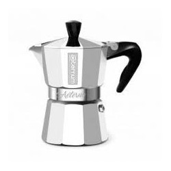 Caffettiera pedrini espresso 3 tazze alluminio lucidato manico nero