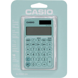 Calcolatrice casio a 10 cifre verde acqua [sl-310uc-gn-w-ec]