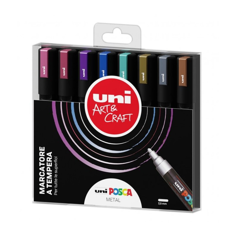 Marcatore a tempera osma posca cf8 a base d'acqua 8pz multicolore