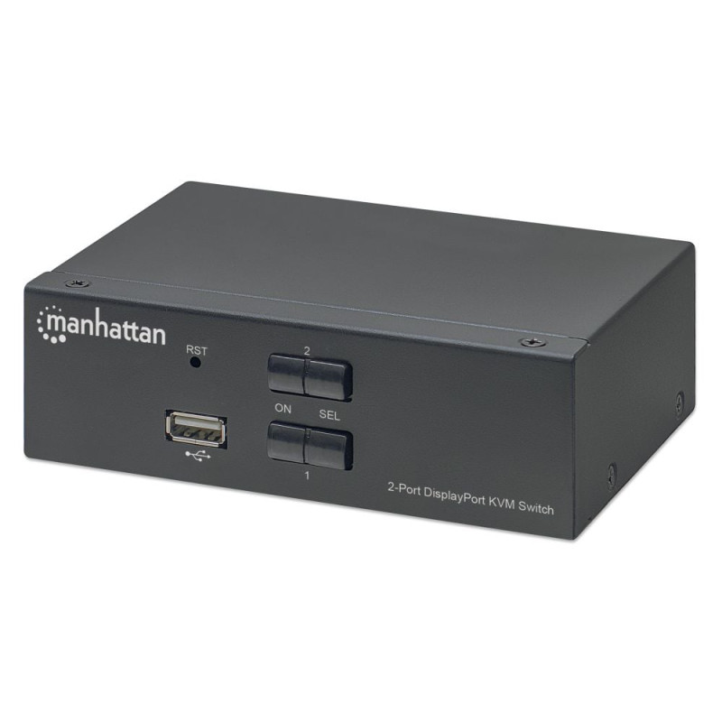 Switch kvm manhattan displayport 1.2 a 2 porte 4k con audio nero