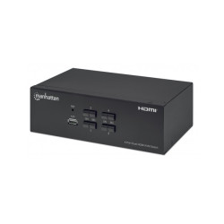 Switch kvm manhattan hdmi 4 porte doppio monitor 4k nero