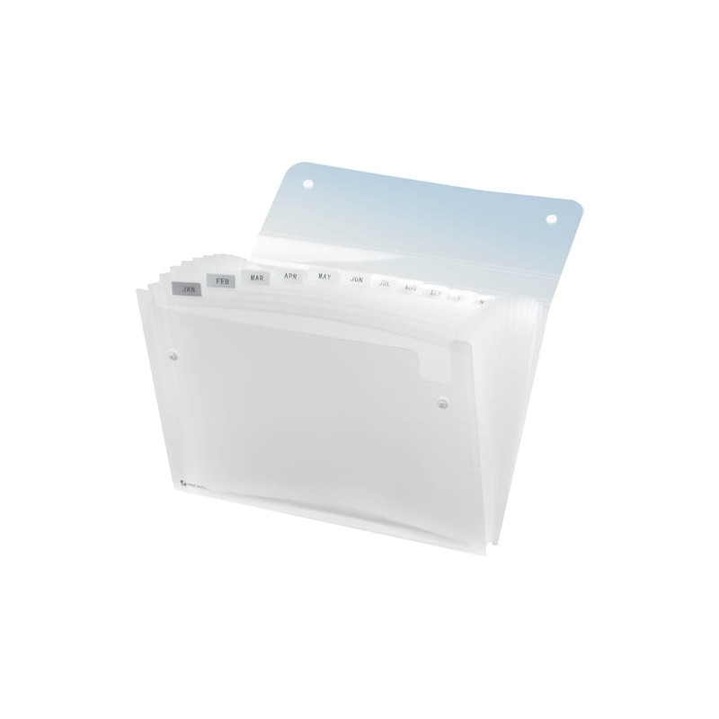 Cartella a soffietto rexel a 13 tasche 22x30cm trasparente ice [2102035]