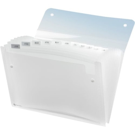 Cartella a soffietto rexel a 13 tasche 22x30cm trasparente ice [2102035]
