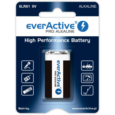 Pila everactive r9/6lr61 9v pro alkaline blister 1pz [azeacub90000001]