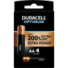 Pile duracell optimum aa stilo alcaline 1.5 v 4 pz [lr06 mx1500]